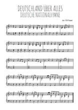 Téléchargez l'arrangement pour piano de la partition de Deutsche Nationalhymne en PDF, niveau moyen
